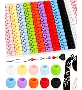 300PCS FIVEIZERO 8x10mm Small Silicone Hair Beads, Soft Rubber Beads with 5mm Large Hole for Hair...