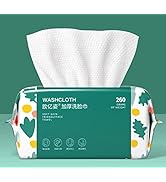 Soft Disposable Face Towel, Cotton Facial Dry Wipes 100 Count, Cotton Dry Wipes for Washing and D...