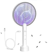 Gooqand Bug Zapper Racket, 2 in 1 Electric Fly Zapper USB Rechargeable, 4000V Electric Fly Swatte...