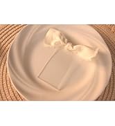 YEWROXY 12PCS Clear Acrylic Name Cards, Blank Name Tags Place Cards with Ivory Satin Ribbon, Acry...