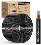 Nilight 100FT 20 Gauge 3 Conductor Electrical Wire Tinned Oxygen Free Copper Wire Red Black Yello...