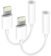 Apple MFi Certified 2 Pack Headphone Adapter for iPhone, Lightning to 3.5 mm Headphone Jack Adapt...