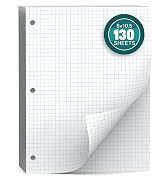 Loose Leaf Graph paper 8 x 10.5, Graph Ruled Paper, 3 Hole Punched Paper, 4 x 4 Quad Ruled Graph ...