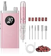 Makartt Rechargeable Nail Drill for Beauty School & Home Use: E-File, Pink
