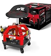 FreekyFit Rolling Shop Stool for Garage with Casters, DO02-Adjustable Height 360° Swivel Shop Sea...