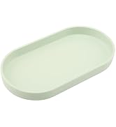 VCREATC Green Small Tray (10 inch), Oval Tray for Kitchen Counter, Bathtub Bathroom Vanity Items,...