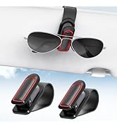 Veharvim Sunglass Holder for Car (2 Pack, One-Handed Operation, Gentle & Secure Hold, Silicone Pa...