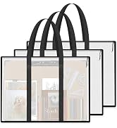 Lukeline 3 Pack 19x25 inch Art Portfolio Bags,Portfolio Folder for Artwork,Mesh Artwork Storage C...