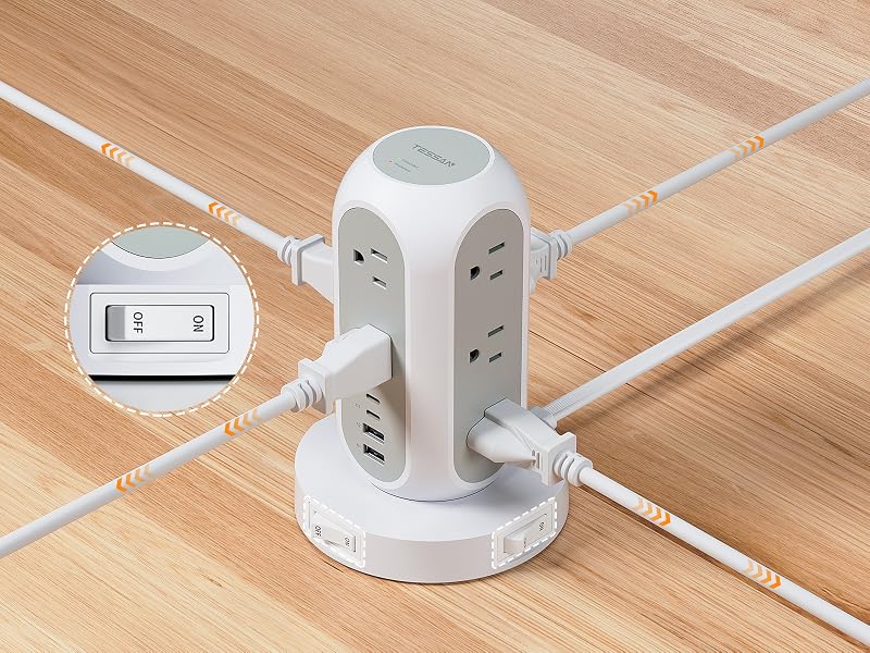 Power Strip Tower with Individual Switches