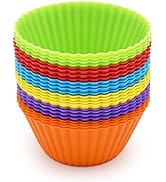 Silicone Cupcake Baking Cups 24 Pack, Reusable & Non-stick Muffin Cupcake Liners Holders Set for ...