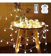 Globe String Lights, 34 FT 100 LED Battery Operated String Lights 8 Modes with Remote Globe Strin...
