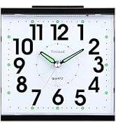 Tinload 4.7" Loud Bell Alarm Clock for Heavy Sleepers Adults, Silent No Ticking, Snooze, Lighted ...