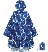 WAWSAM Lightweight Rain Poncho Kids, Ponchos for Kids Waterproof Reusable Hooded, Kids Poncho Rai...