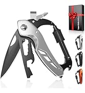 9 in 1 Multitool Carabiner Pocket Knife, Gifts for Men, EDC Carabiners Knives, Bottle Opener, Win...