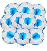 10 Pack 18 Inch Foil Soccer Balloons Helium Metallic Club America Party Decorations Round Soccer ...