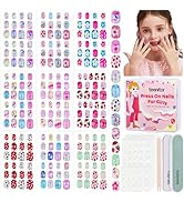Teenitor 216pcs Press on Nails for Girls, 9 Colors 12 Sizes Press On Nails for Kids Fake Nails Li...