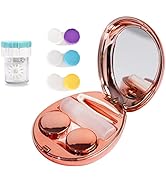 Contact Lens Cases, 5 in 1 Travel Contact Lens Box with Mirror Tweezers Remover Tool Solution Bot...