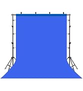PULUZ 3.3x6.6FT Blue Backdrop Portrait Background for Photography Studio Children and Headshots B...