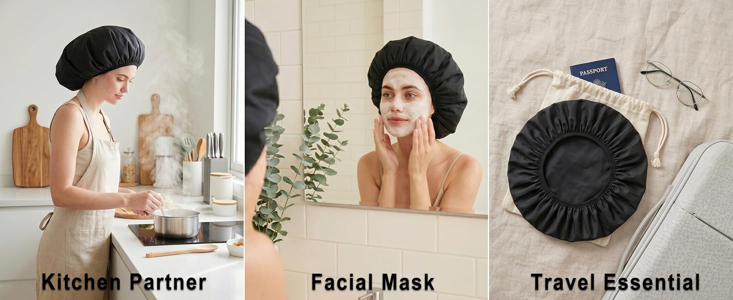 Multiple usage with bath cap for cleaning supplies, travel essentials facial mask