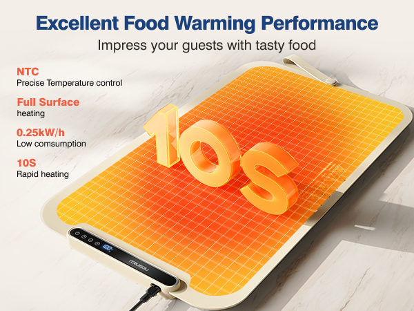 iTRUSOU Silicone Warming Mat for Food full surface heating