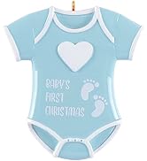 Baby's 1st Christmas 2022 - Personalized Baby Boy Christmas Ornament - Baby Boy‘s Short-Sleeve Or...