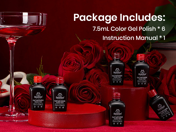 Beetles Red Gel Polish Set