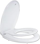 Hibbent Round Toilet Seat with Built-in Potty Training Seat, Magnetic Kids Toilet Seat Lid with C...