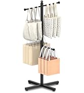 Ansionsol 42-48 Inch Adjustable Height Shopping Bag Rack, Heavy Duty Metal T-shaped Grocery Bag H...