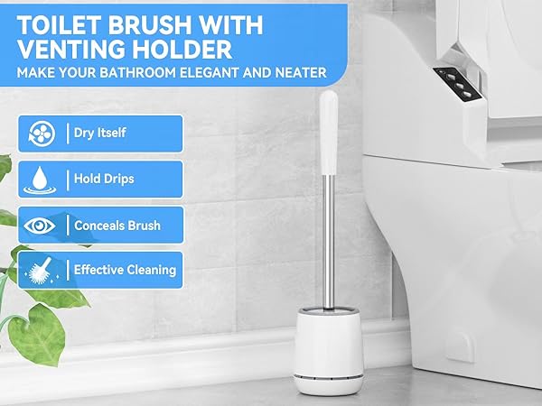 Toilet brush and holder set