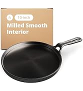 Greater Goods Cast Iron Griddle with Organically Pre-Seasoned Surface, 10-inch Stove Top Griddle Pan