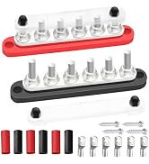 maierke 250A Bus Bar 12V Marine 6 x 5/16" (M8) Terminal Studs 12V-48V Power Distribution Block wi...