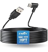 EWAY USB C Dash Cam Power Cord (9.8FT/3M), USB-A 2.0 to 90 Degree Type-C Cable REQUIRES 2.5A Inpu...