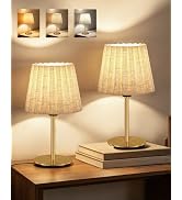 GOEBLESON Small Bedside Table Lamps Set of 2, Dimmable Table Lamps with 3 Adjustable Color Temper...