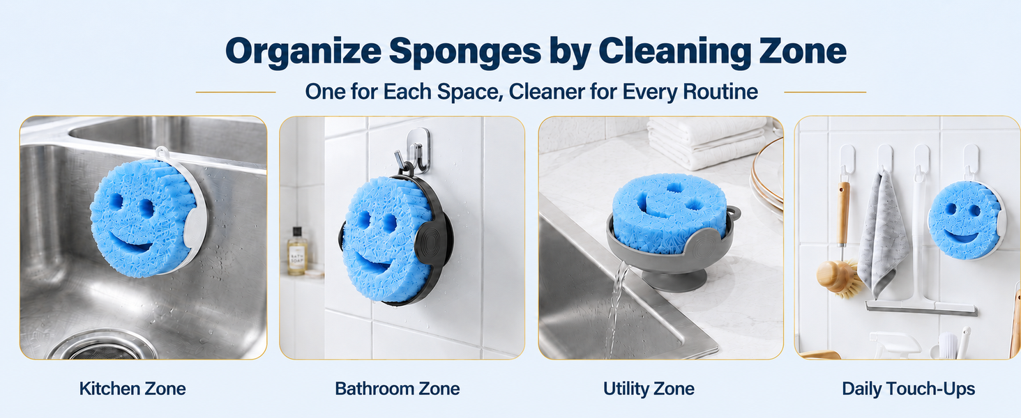 Organize Sponges by Cleaning Zone