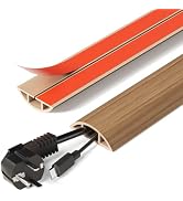 DELAMU Floor Cord Cover Self Adhesive Cord Hider, 5FT Cord Covers for Wires on Floor, Easy Cut Co...
