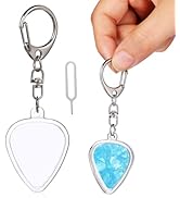 DOITOOL Guitar Pick Holder Keychain Transparent Heart Shaped Case for Easy Pick Storage and Ident...