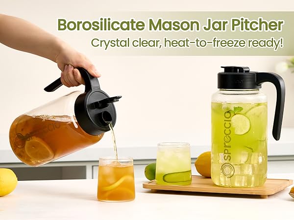 glass pitcher with lid