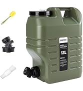 GIGYES 3.2 Gallon Camping Water Jug with Spout, No Leakage Food Grade Camping Water Tank with Spi...
