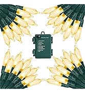 MASHANG Christmas Lights, 18ft 50 LED Outdoor String Lights with Timer & 8 Modes, 3AA Battery Ope...