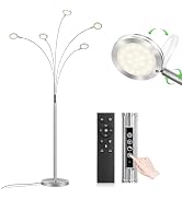 LED Arc Floor Lamp with Remote, 2250LM Dimmable Floor Lamp with Timer, Adjustable Colors, Brightn...