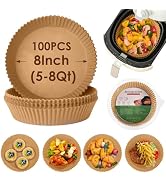 Air Fryer Disposable Paper Liner, 100PCS Air Fryer Liners, Non-stick Parchment Paper Liners Round...