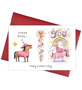 Funny Mother’s Day Card for Wife, Happy Mother’s Day Card from Husband, Cute Unicorn Mom Card, Un...