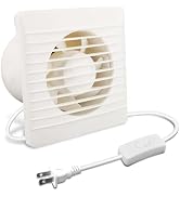 MEKOTRIN Exhaust Fan, 6 Inch Window Wall Mount Vent Fan With Switch for Kitchen Bathroom Garage E...
