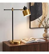 OYEARS 22.2" Modern Desk Lamp, Metal Table Lamp with LED Bulb, Adjustable Reading Lamps for Livin...
