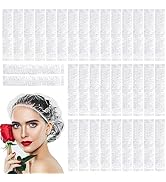 NICEMOVIC 1000PCS Disposable Shower Caps Bulk, Waterproof Thick Plastic Clear Shower Hair Cap For...
