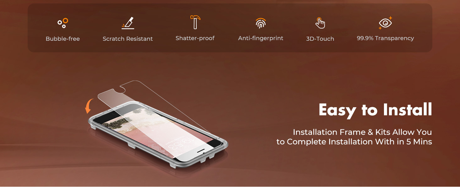 UNBREAKcable Shatterproof Tempered Glass Screen Protector for iPhone SE
