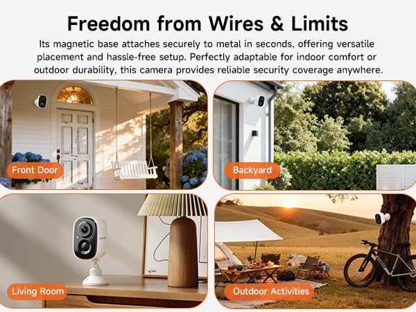 Outdoor/Indoor Battery Security Camera, Integrated Spotlight & Siren, Motion Detection