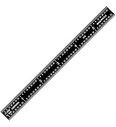 PEC Tools 6 inch Metal Ruler, 1/50" Thick X 1/2" Wide, High Contrast Machinist's Ruler with 1/32"...
