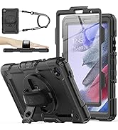 Case for Samsung Galaxy Tab A7 Lite 8.7'' with Screen Protector Pencil Holder [360 Rotating Hand ...