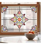 ADD.HERES Window Stickers, ?Stained Glass Window Privacy Film, UV Blocking Static Cling for Home ...